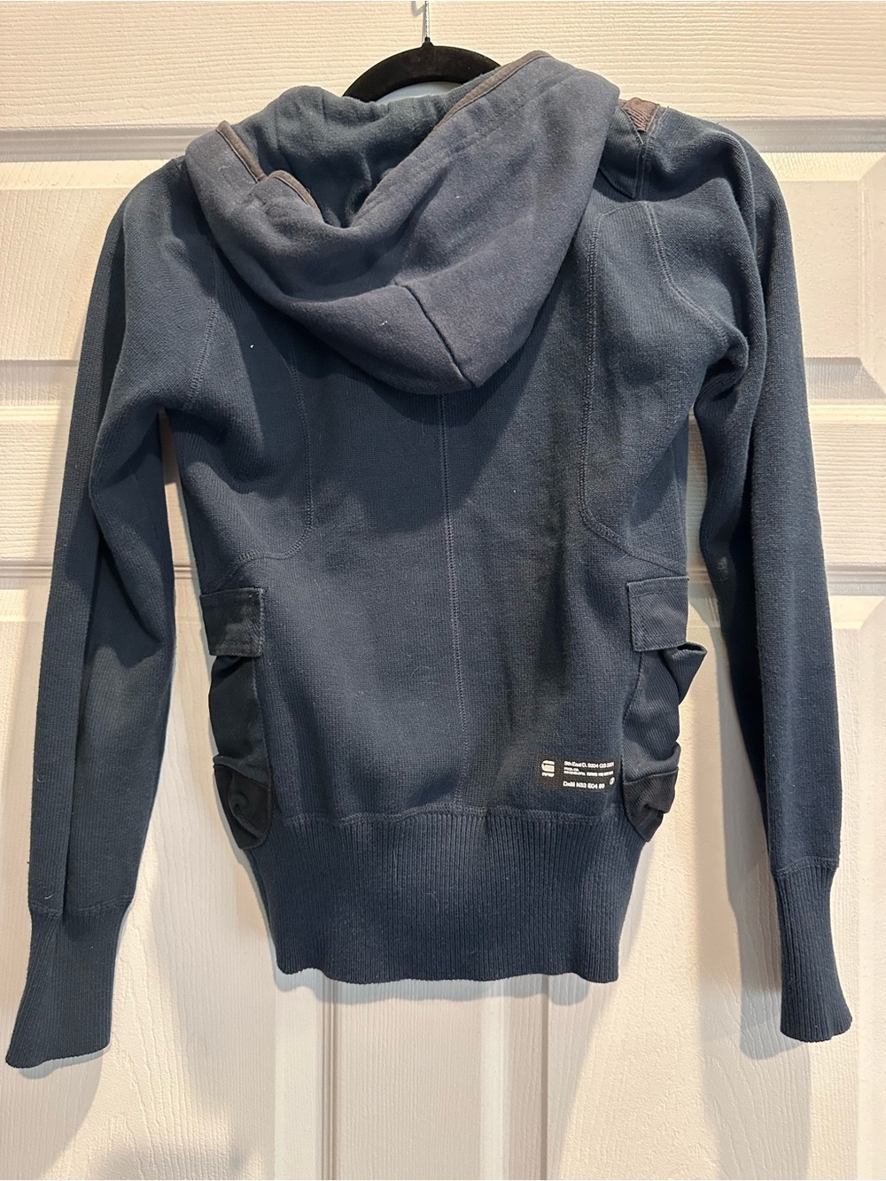 G-Star Raw Navy Zip-Up Hoodie with Metal Zipper - Picture 3 of 6